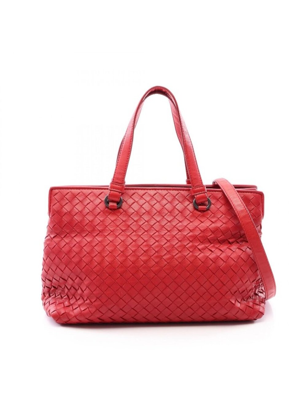 Bottega Veneta Tote Bag Intrecciato 2-Way Red Leather